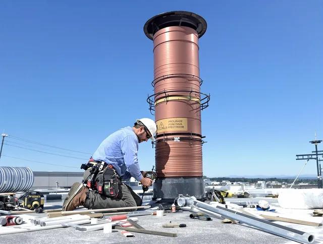 Installed chimney liner by Enfield Chimney Sweep in Enfield, CT