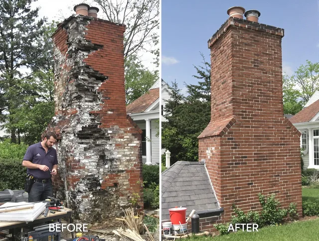 Enfield Chimney Sweep performing a full chimney restoration in Enfield, CT