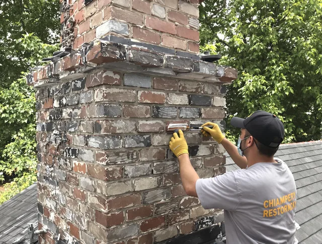 In-progress chimney restoration by Enfield Chimney Sweep in Enfield, CT