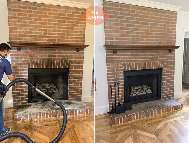 Enfield Chimney Sweep carefully sanitizing a fireplace in Enfield, CT